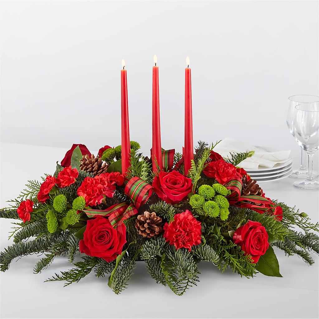 By the Candlelight Centerpiece – ILLUSIONS FLORAL & GIFTS LLC, Marshfield WI