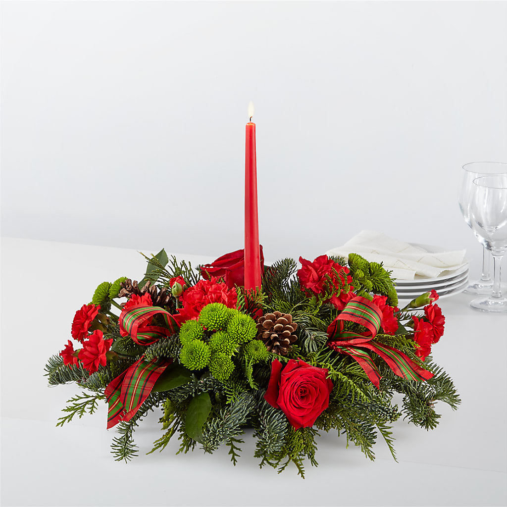 By the Candlelight Centerpiece – ILLUSIONS FLORAL & GIFTS LLC, Marshfield WI