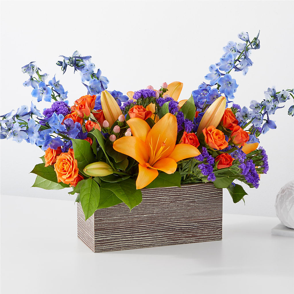 Radiant Citrus Box Bouquet – ILLUSIONS FLORAL & GIFTS LLC, Marshfield WI