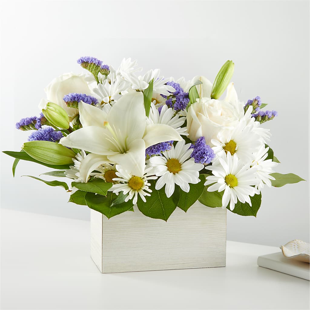 Beyond Blue Box Bouquet – ILLUSIONS FLORAL & GIFTS LLC, Marshfield WI