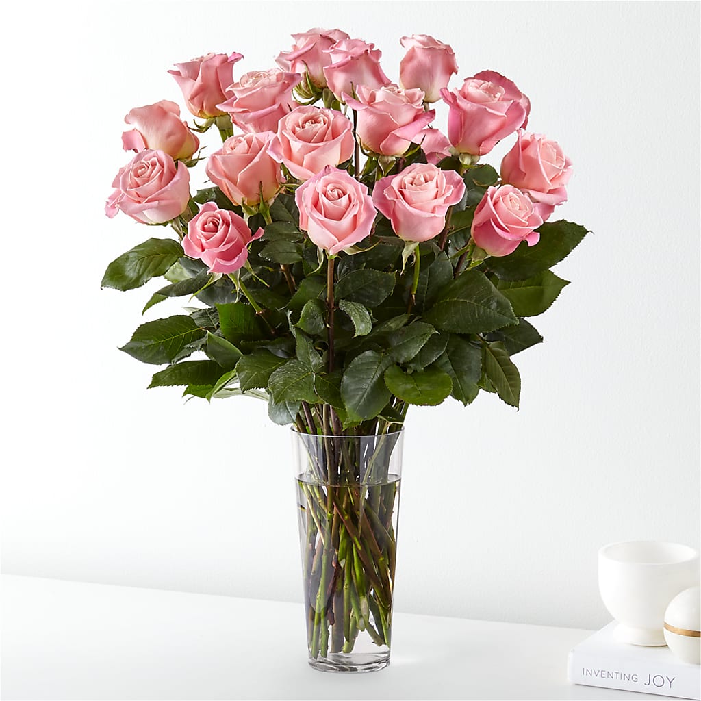 Long Stem Pink Rose Bouquet – ILLUSIONS FLORAL & GIFTS LLC, Marshfield WI