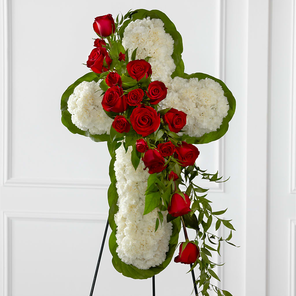 Floral Cross Easel – ILLUSIONS FLORAL & GIFTS LLC, Marshfield WI