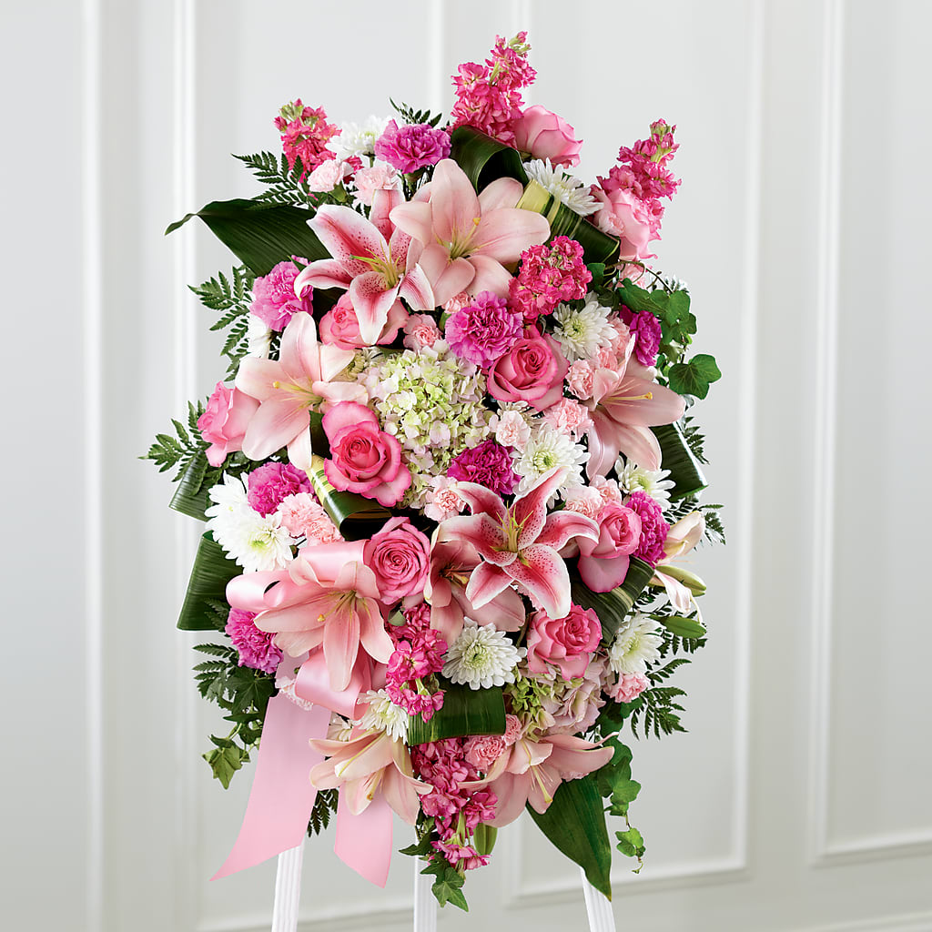 Comforting Standing Spray – ILLUSIONS FLORAL & GIFTS LLC, Marshfield WI