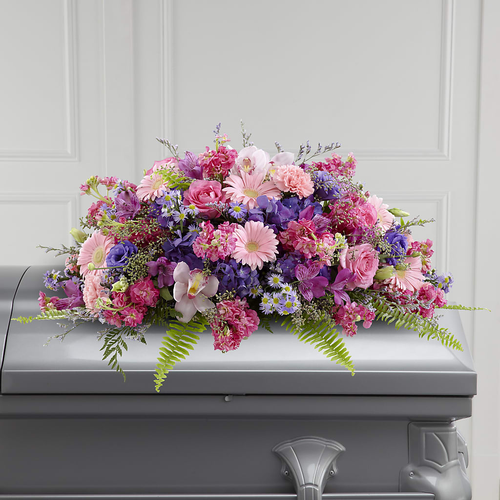 Glorious Garden Casket Spray – ILLUSIONS FLORAL & GIFTS LLC, Marshfield WI