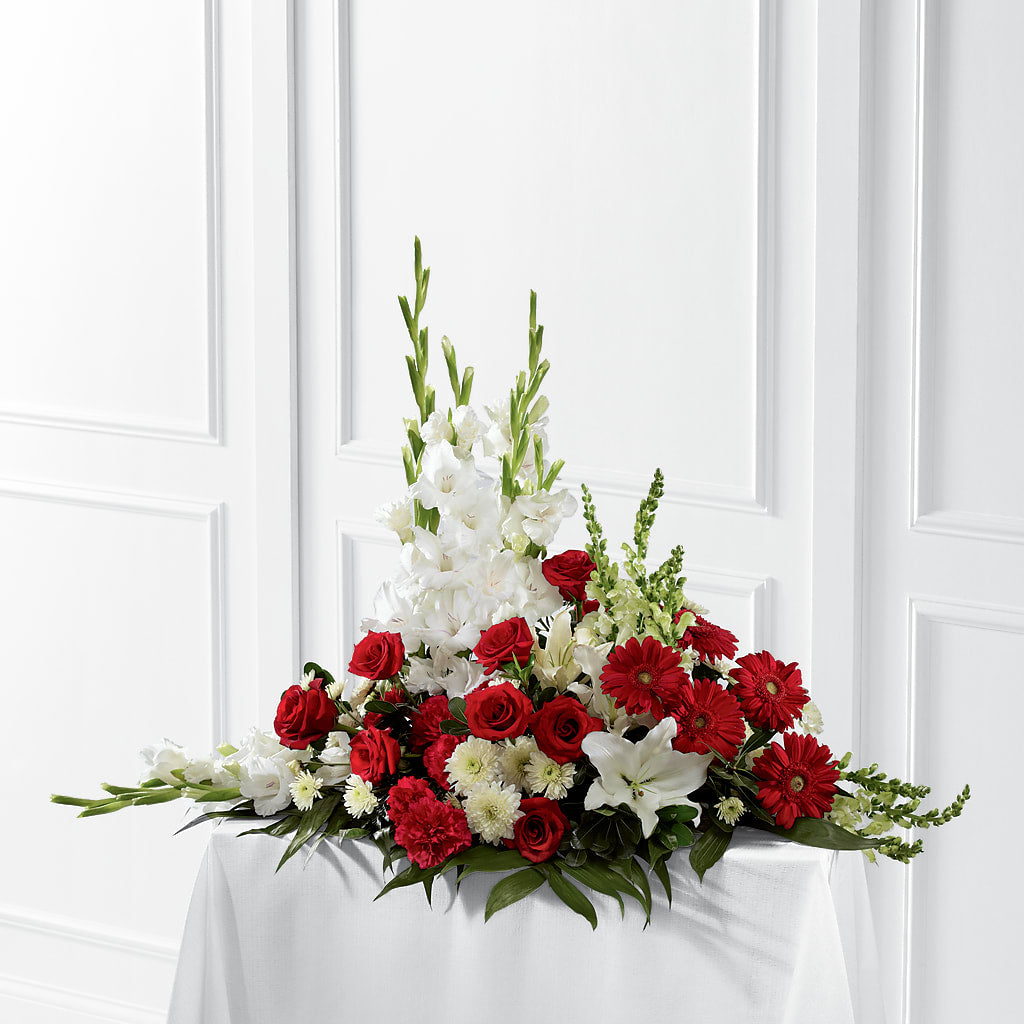 Crimson & White Arrangement – ILLUSIONS FLORAL & GIFTS LLC, Marshfield WI