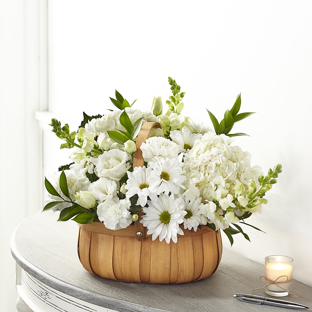 Pure Ivory Basket – ILLUSIONS FLORAL & GIFTS LLC, Marshfield WI