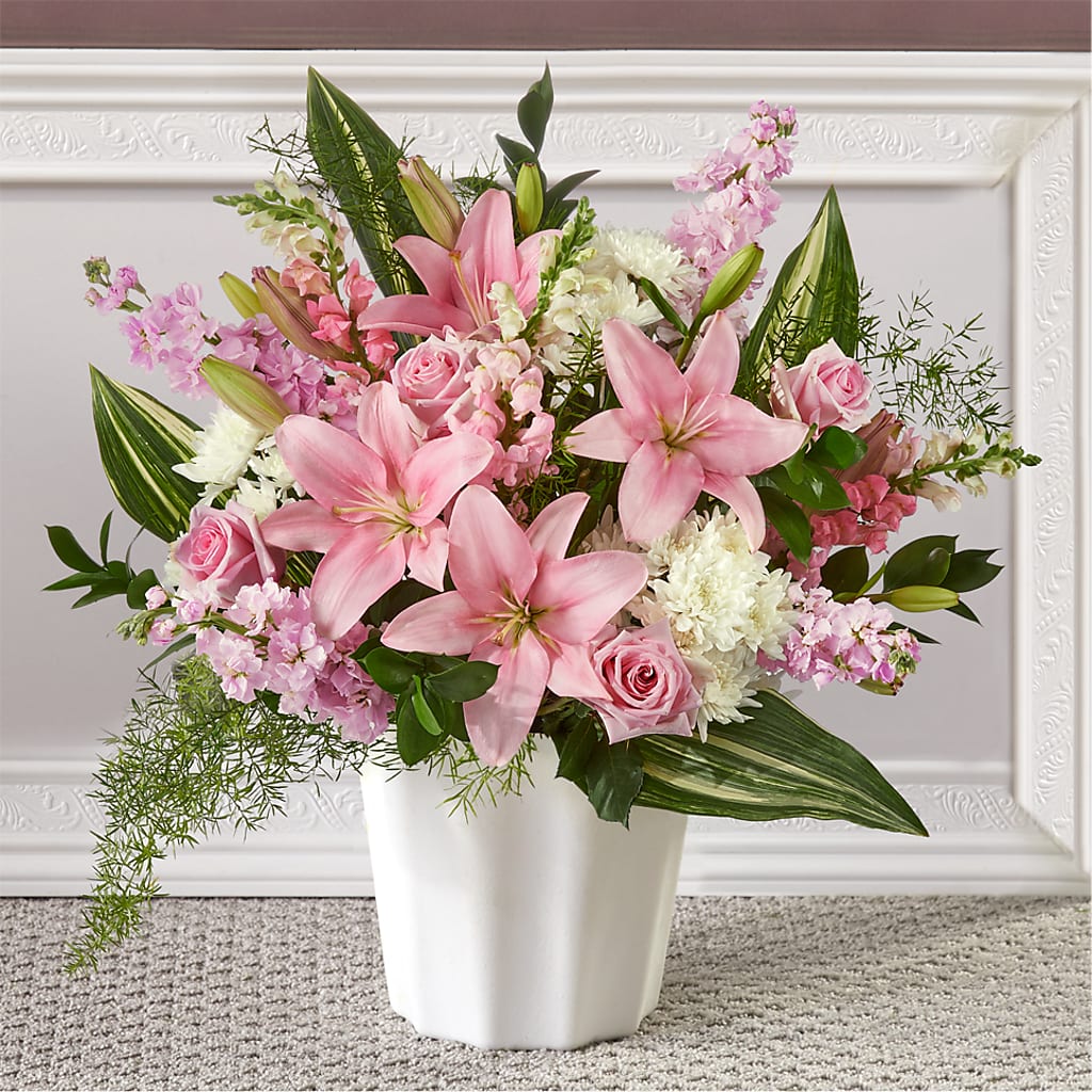 Simply Serene Floor Basket – ILLUSIONS FLORAL & GIFTS LLC, Marshfield WI