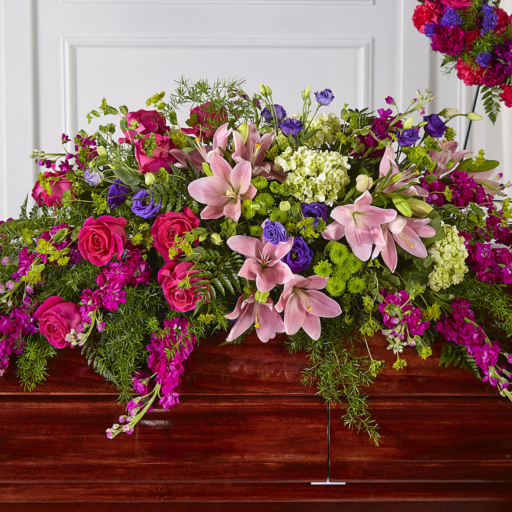 Radiant Tribute Casket Spray – ILLUSIONS FLORAL & GIFTS LLC, Marshfield WI