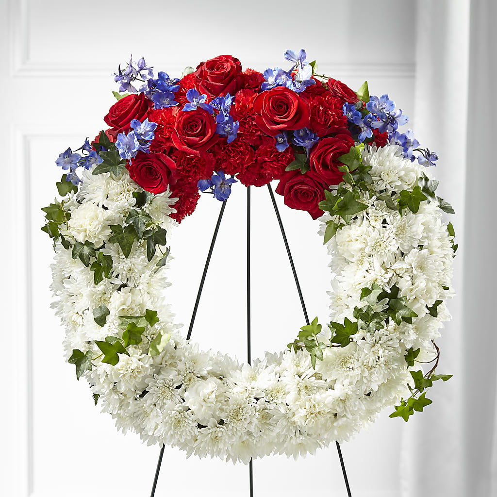 Patriotic Passion Wreath – ILLUSIONS FLORAL & GIFTS LLC, Marshfield WI