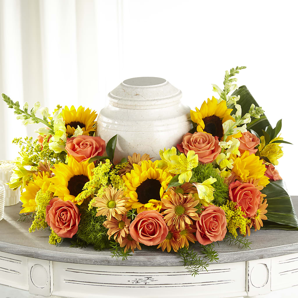 Faithful Sunflower Cremation Adornment – ILLUSIONS FLORAL & GIFTS LLC, Marshfield WI