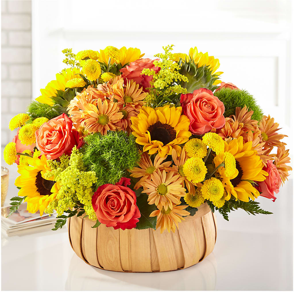 Harvest Sunflower Basket – ILLUSIONS FLORAL & GIFTS LLC, Marshfield WI