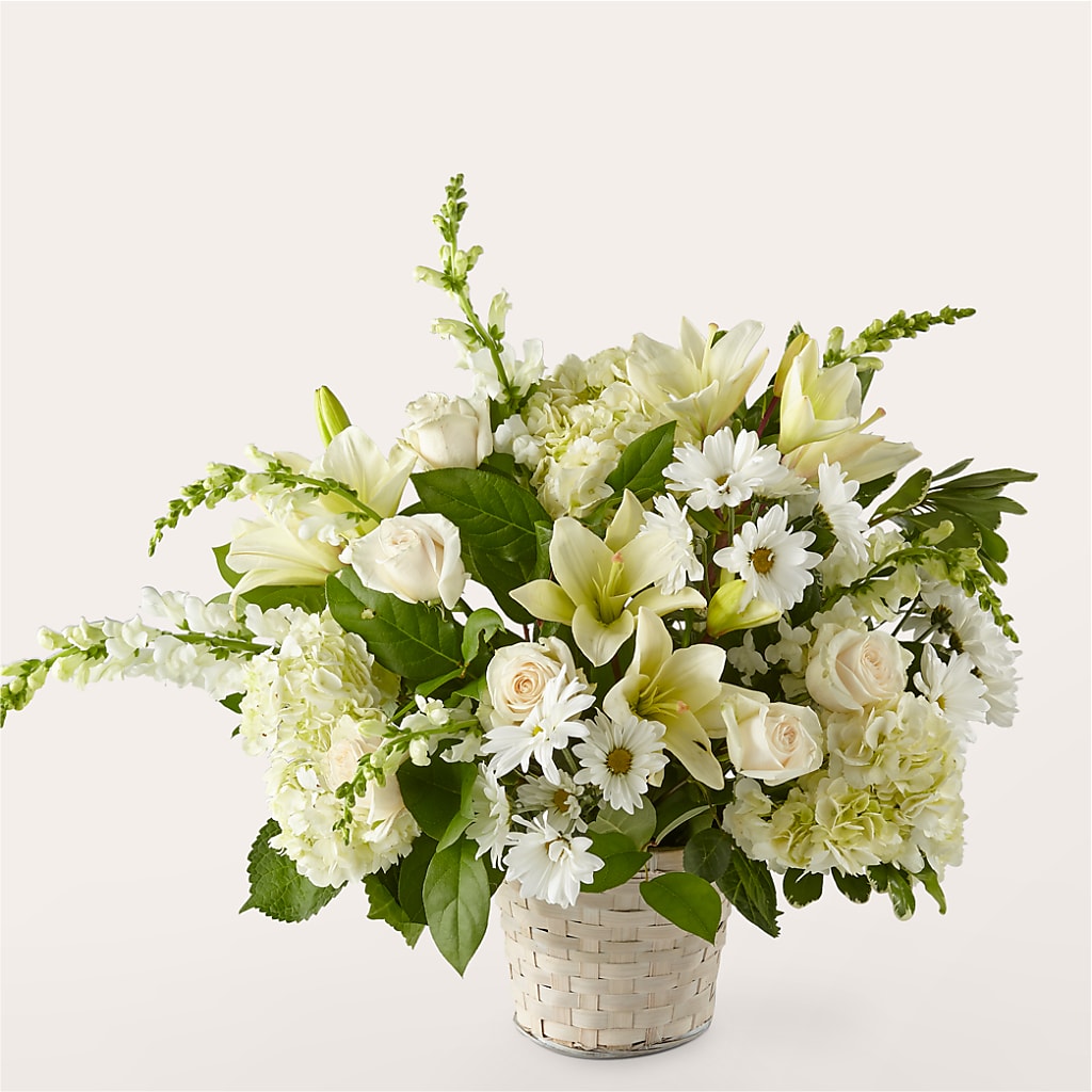 Ivory Elegance Floral Basket – ILLUSIONS FLORAL & GIFTS LLC, Marshfield WI