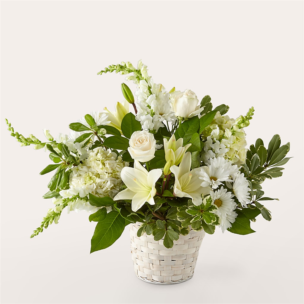 Ivory Elegance Floral Basket – ILLUSIONS FLORAL & GIFTS LLC, Marshfield WI