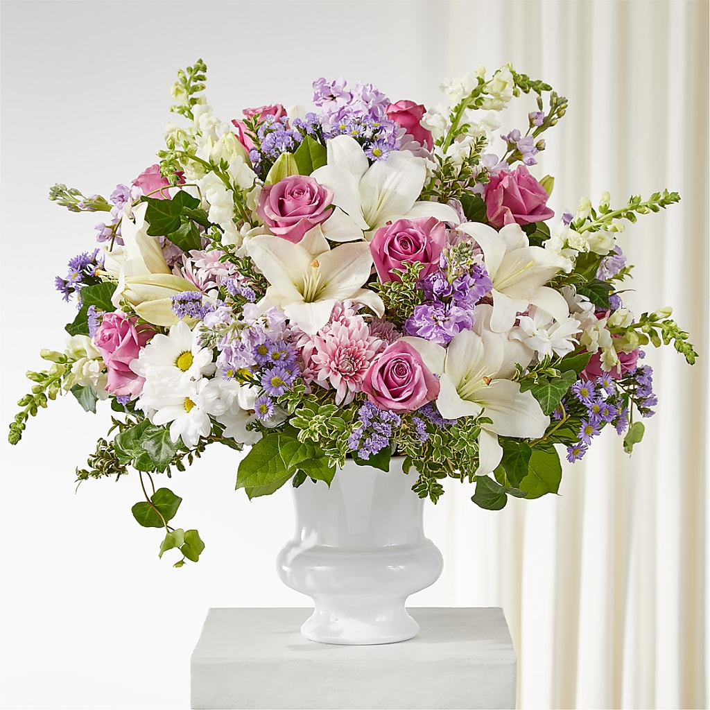 Remarkable Life Urn Arrangement – ILLUSIONS FLORAL & GIFTS LLC, Marshfield WI