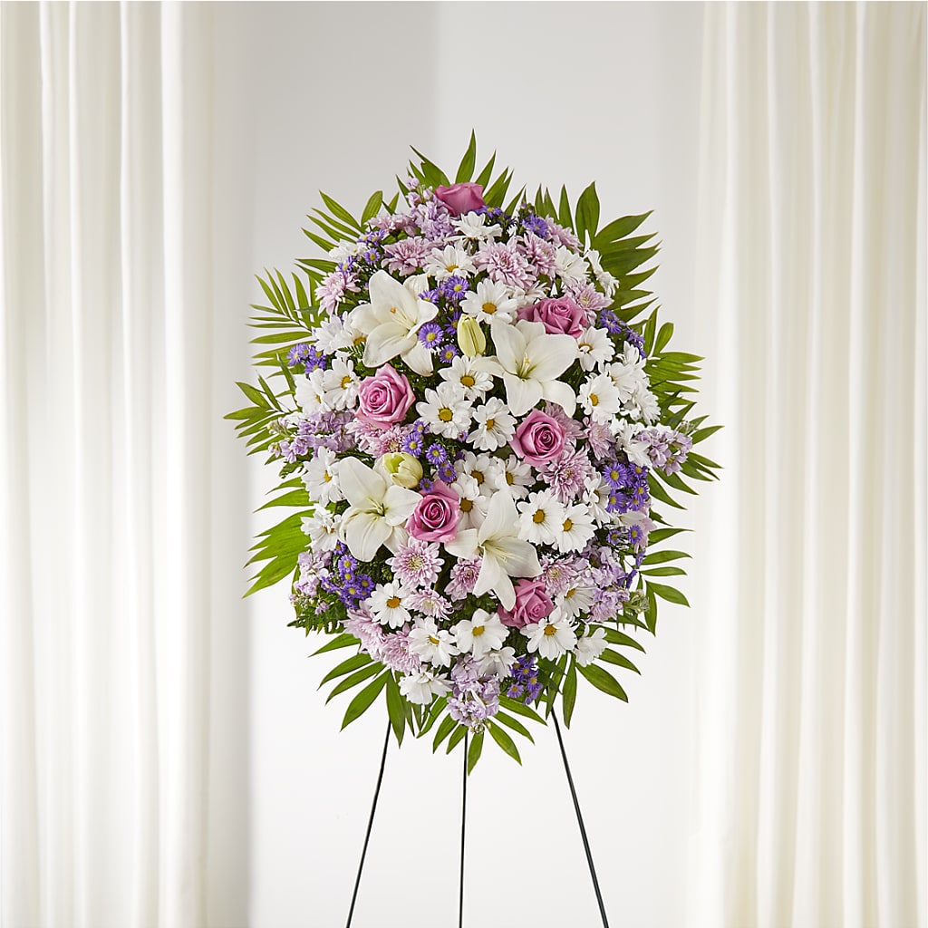 Surrounded by Love Standing Spray – ILLUSIONS FLORAL & GIFTS LLC, Marshfield WI