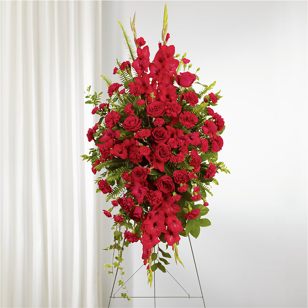 From the Heart Standing Spray – ILLUSIONS FLORAL & GIFTS LLC, Marshfield WI