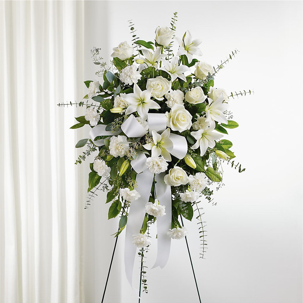 With Care Standing Spray – ILLUSIONS FLORAL & GIFTS LLC, Marshfield WI