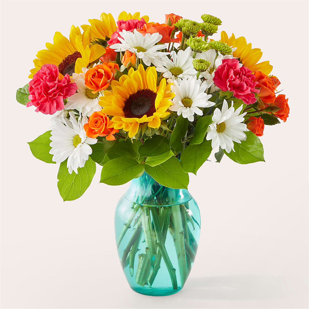 Sun-drenched Blooms Bouquet – ILLUSIONS FLORAL & GIFTS LLC, Marshfield WI