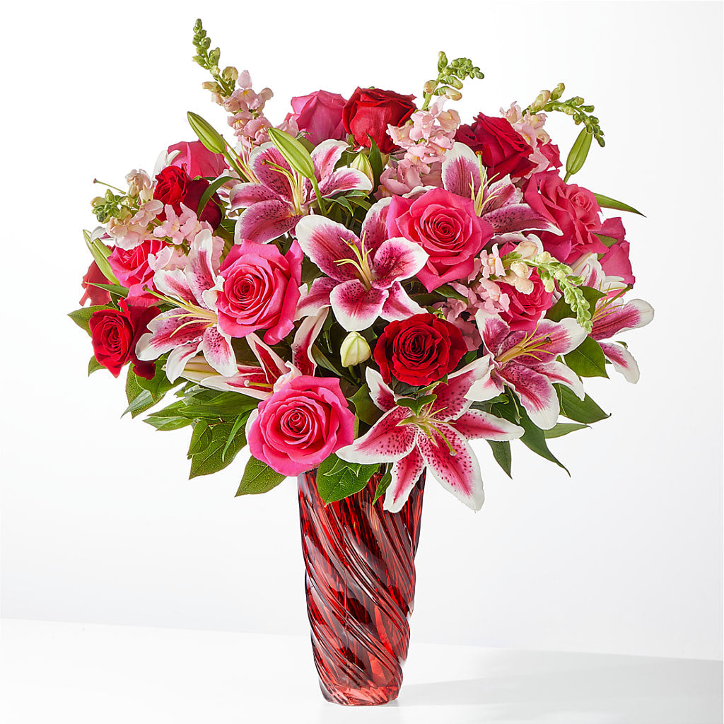 Always You Bouquet with Luxe Swirl Vase – ILLUSIONS FLORAL & GIFTS LLC, Marshfield WI