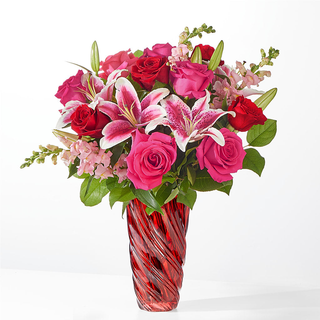 Always You Bouquet with Luxe Swirl Vase – ILLUSIONS FLORAL & GIFTS LLC, Marshfield WI
