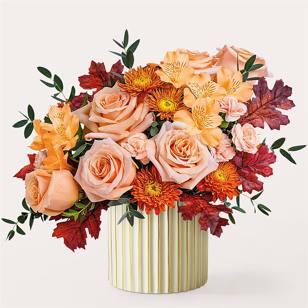 Spiced Latte Bouquet with Ivory Vase – ILLUSIONS FLORAL & GIFTS LLC, Marshfield WI