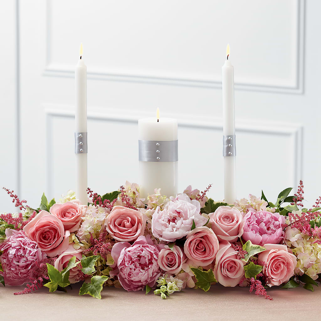 Worldwide Romance Unity Candle Arrangement – ILLUSIONS FLORAL & GIFTS LLC, Marshfield WI
