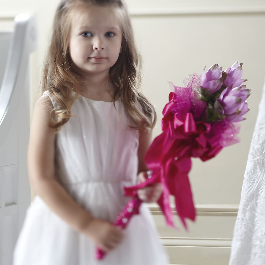 Sparkle Pink Flower Girl Bouquet – ILLUSIONS FLORAL & GIFTS LLC, Marshfield WI