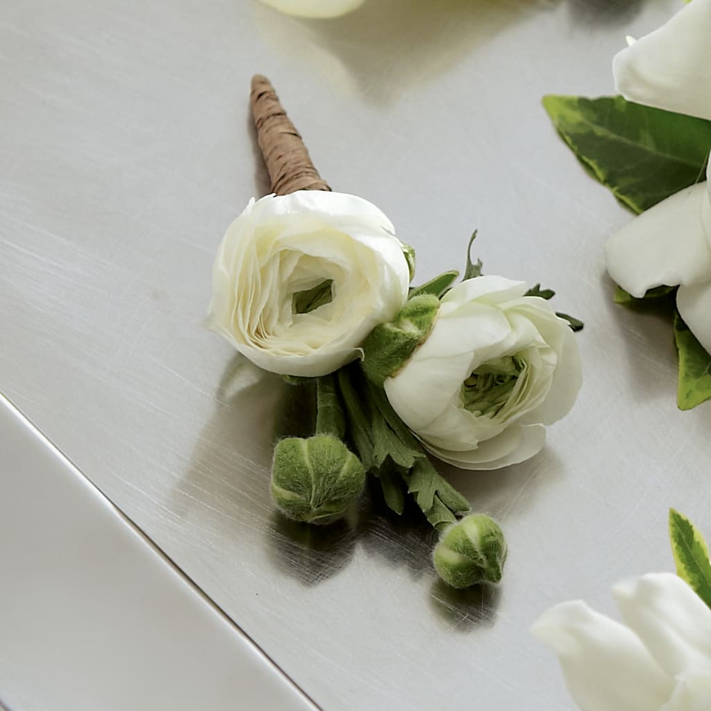 White Ranunculus Boutonniere – ILLUSIONS FLORAL & GIFTS LLC, Marshfield WI