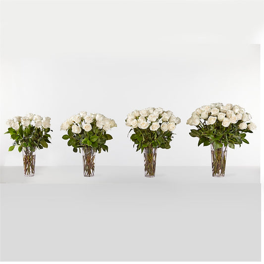 Long Stem White Rose Bouquet – ILLUSIONS FLORAL & GIFTS LLC, Marshfield WI