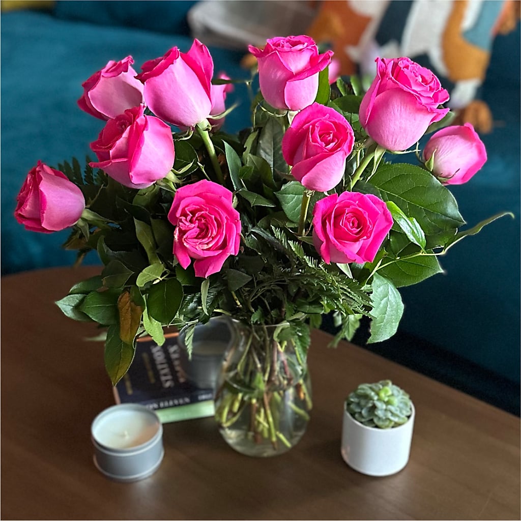 Long Stem Pink Rose Bouquet – ILLUSIONS FLORAL & GIFTS LLC, Marshfield WI