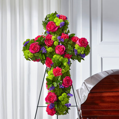 Tribute Rose Floral Cross – ILLUSIONS FLORAL & GIFTS LLC, Marshfield WI
