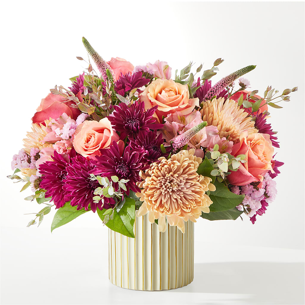 Berry Cobbler Bouquet with Ivory Vase – ILLUSIONS FLORAL & GIFTS LLC, Marshfield WI