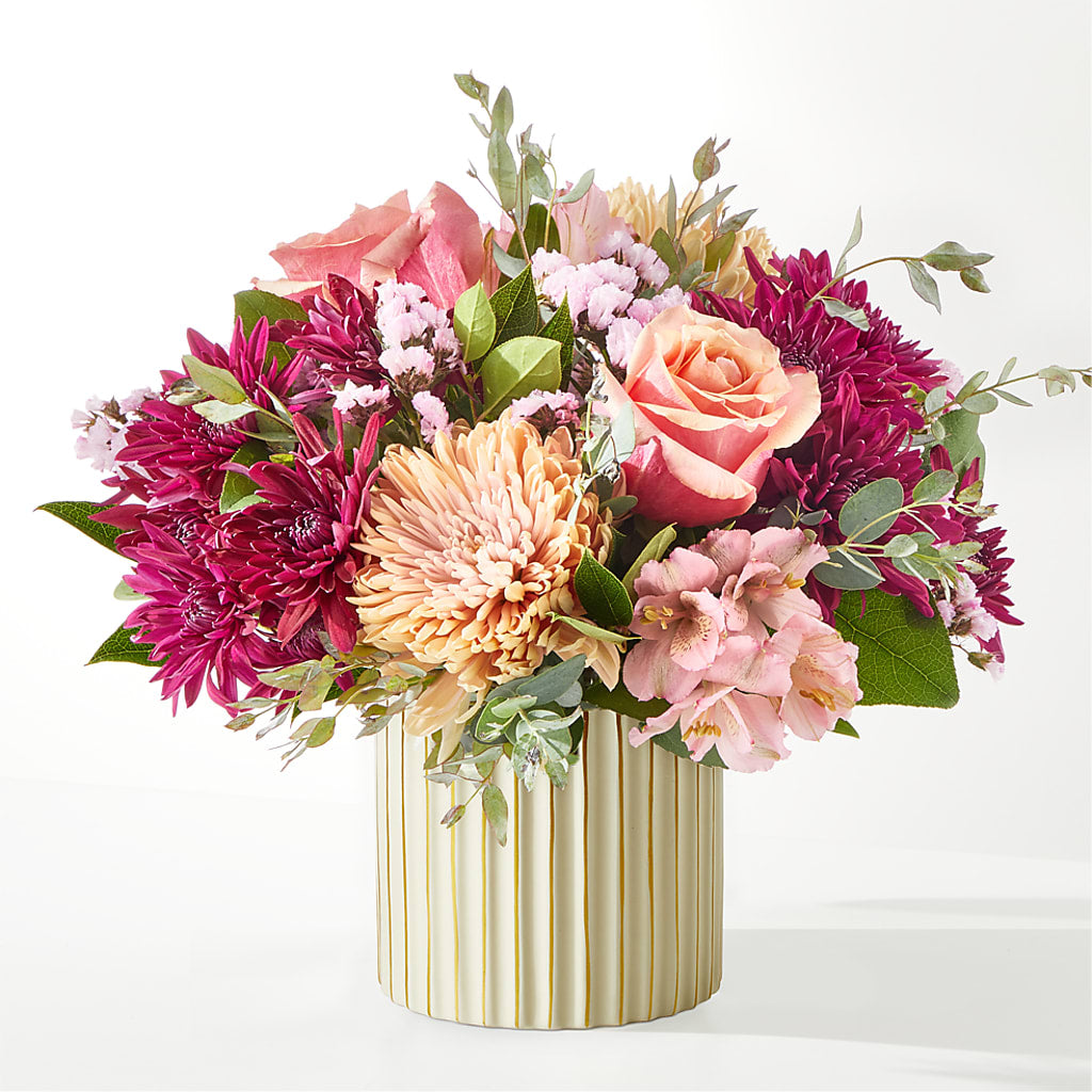 Berry Cobbler Bouquet with Ivory Vase – ILLUSIONS FLORAL & GIFTS LLC, Marshfield WI