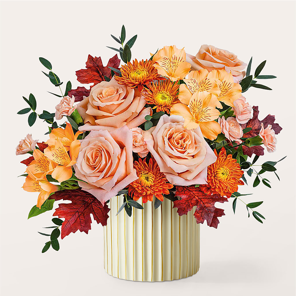 Spiced Latte Bouquet with Ivory Vase – ILLUSIONS FLORAL & GIFTS LLC, Marshfield WI