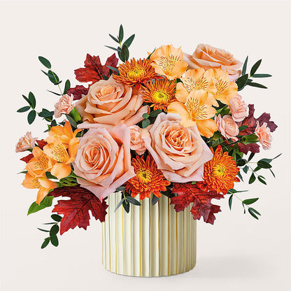 Spiced Latte Bouquet with Ivory Vase – ILLUSIONS FLORAL & GIFTS LLC, Marshfield WI