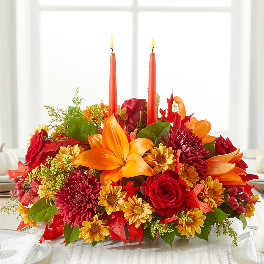 Autumn's Embrace Centerpiece – ILLUSIONS FLORAL & GIFTS LLC, Marshfield WI