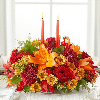 Autumn's Embrace Centerpiece – ILLUSIONS FLORAL & GIFTS LLC, Marshfield WI