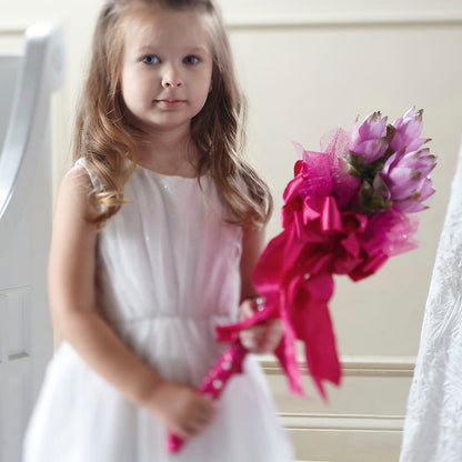 Sparkle Pink Flower Girl Bouquet – ILLUSIONS FLORAL & GIFTS LLC, Marshfield WI