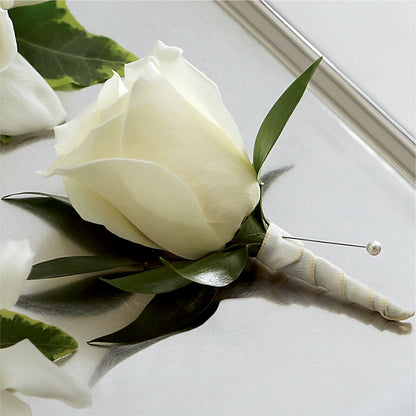 White Rose Boutonniere – ILLUSIONS FLORAL & GIFTS LLC, Marshfield WI
